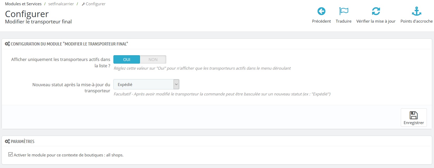 setfinalcarrier_3-x_config Module de changement de transporteur pour Prestashop - configuration facile