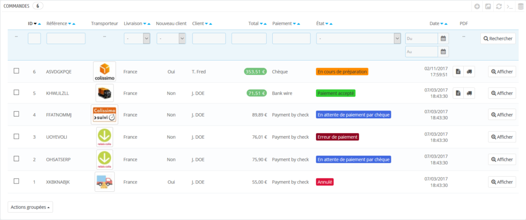 Ajouter une colonne avec le logo du transporteur dans Prestashop