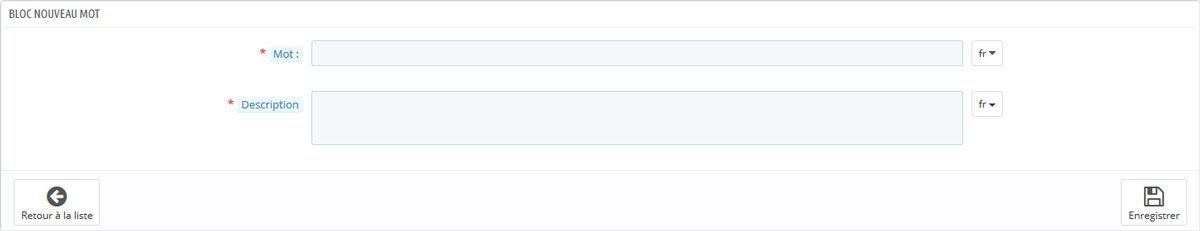 lexicon_bo_ajout_terme Créer un dictionnaire de termes avec le module Lexique pour Prestashop