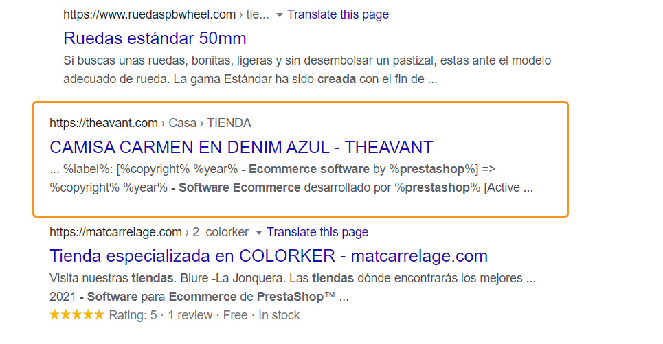 Personalice el meta título y la meta descripción de Prestashop para la búsqueda de Google